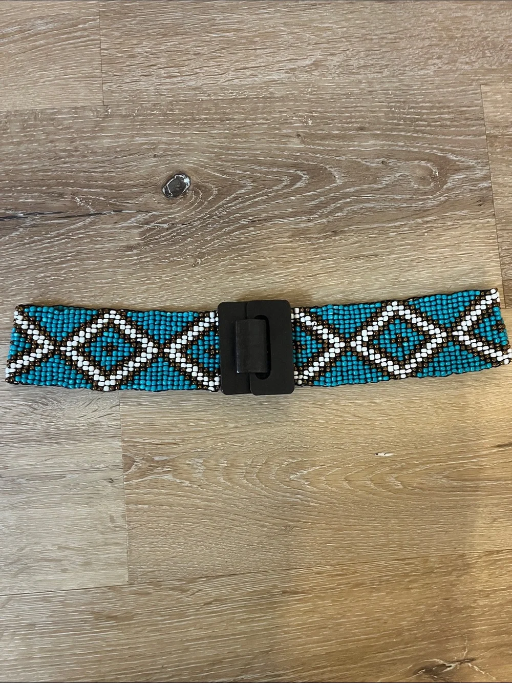Beaded Turquoise and White Women's Waist Belt